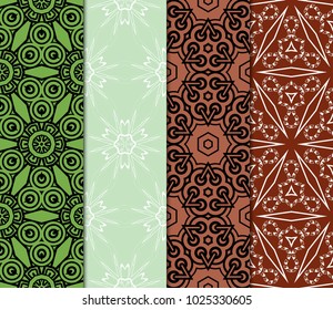 Decorative oriental pattern set. modern geometric design. vector illustration