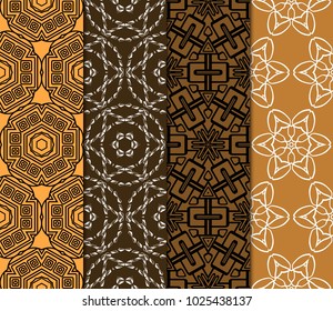 Decorative oriental pattern set. modern geometric design. vector illustration