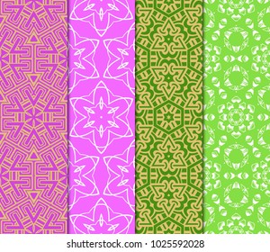 Decorative oriental pattern set. modern geometric design. vector illustration