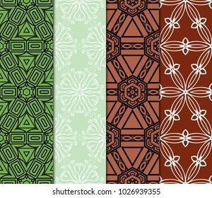 Decorative oriental pattern set. modern geometric design. vector illustration