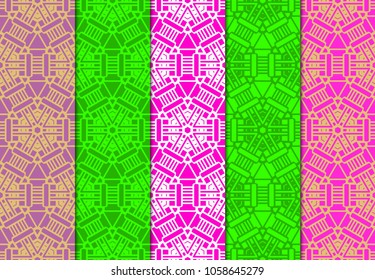 Decorative oriental pattern set. modern geometric design. vector illustration. for wallpaper, decoration.