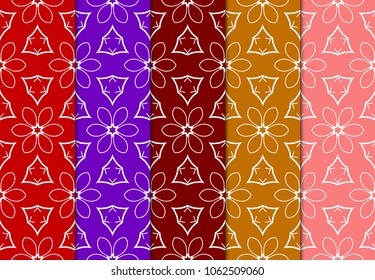 Decorative oriental pattern set. modern geometric design. vector illustration. for wallpaper, decoration.