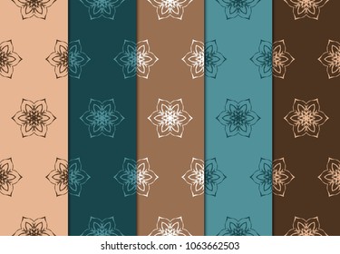 Decorative oriental pattern set. modern geometric design. vector illustration. for wallpaper, decoration.