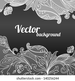 Decorative original border. Original frame template, background design. Hand drawn frame with colorful doodling elements. Vector illustration