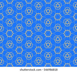 Decorative ornament. Abstract vector illustration. Seamless geometric pattern. blue color. for interior design, invitation, wallpaper