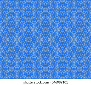 Decorative ornament. Abstract vector illustration. Seamless geometric pattern. blue color. for interior design, invitation, wallpaper