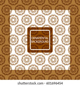 Decorative ornament. Abstract vector illustration. Geometric brown pattern. monochrome color. For interior design, invitation, wallpaper