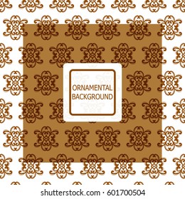 Decorative ornament. Abstract vector illustration. Geometric brown pattern. monochrome color. For interior design, invitation, wallpaper
