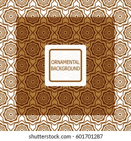 Decorative ornament. Abstract vector illustration. Geometric brown pattern. monochrome color. For interior design, invitation, wallpaper