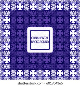 Decorative ornament. Abstract vector illustration. Geometric blue pattern. monochrome color. For interior design, invitation, wallpaper