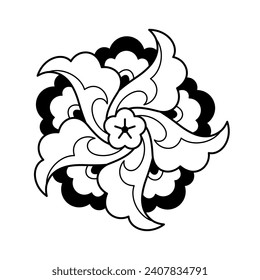 Decorative ornament in arabic style. Vector circular arabic ornamental symbol.