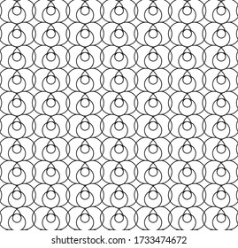 Decorative ornament in art deco style. Seamless black-white print on a transparent background.