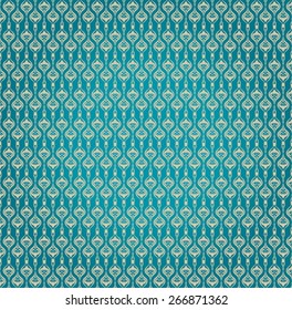 Decorative ornament with a beige elegant triangular rounded elements in East style on a turquoise gradient background