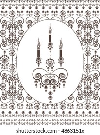 Decorative ornament with chandelier