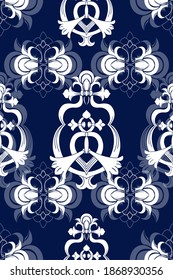 Decorative ornament damask pattern Textile wallpaper classic decor