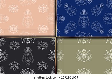Decorative ornament damask pattern Textile wallpaper classic decor
