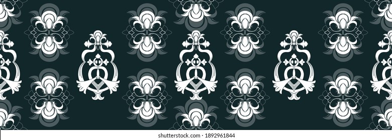 Decorative ornament damask pattern Textile wallpaper classic decor