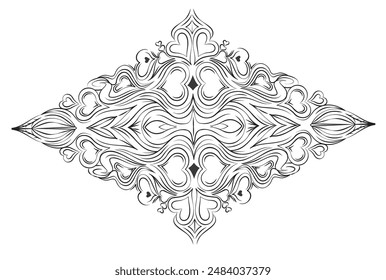 decorative ornament design for banners, cards, background designs and more, heart decorative design ornament.