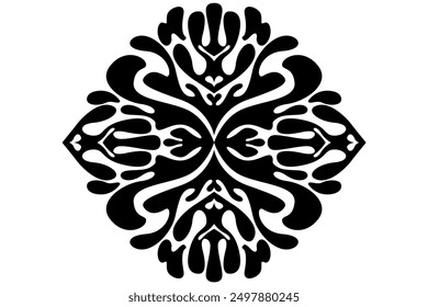 Decorative ornament design with a black liquid Water theme