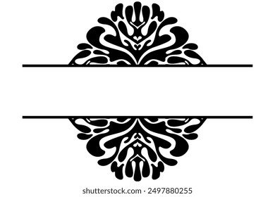 Decorative ornament design with a black liquid Water theme