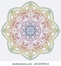 Decorative ornament in ethnic oriental style. Outline doodle hand draw vector illustration