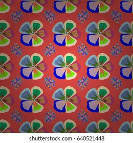 Decorative ornament for fabric, textile, wrapping paper. Traditional oriental seamless paisley pattern. Vector striped seamless pattern with paisley. Floral wallpaper in orange and blue colors.