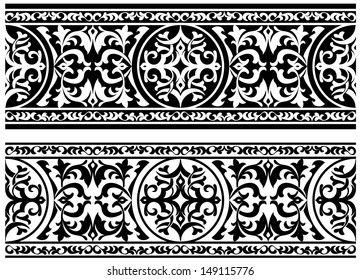 Decorative ornament with floral elements and embellishments. Jpeg version also available in gallery