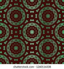 Decorative Ornament With Floral Pattern. Seamless. Vector illustration.