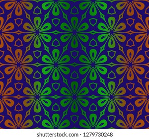 Decorative Ornament With Floral Pattern. Seamless. Vector illustration.