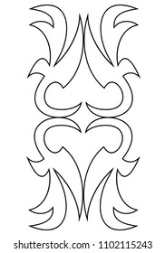 Decorative ornament in the form of a heart. Black and white ornament on white background. Vector illustration.