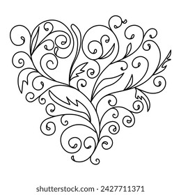 Adorno decorativo en forma de corazón. Ilustración de vector