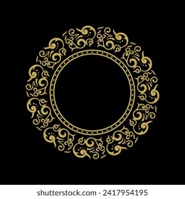 Decorative Ornament frame for design template. Elegant vector element Eastern style, place for text. Outline floral border. Lace illustration for invitations and greeting cards.