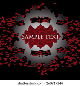 Decorative  Ornament  Frame in Gothic  Style  with Place for  Text  on a Black  Background.