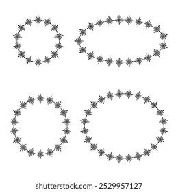 Conjunto de marcos decorativos de adornos aislados sobre fondo blanco. Diseño de Vector