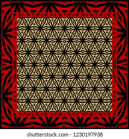 Decorative ornament with geometric decoration. symmetric pattern . For print Bandanna, shawl, tablecloth, fabric fashion, scarf, design