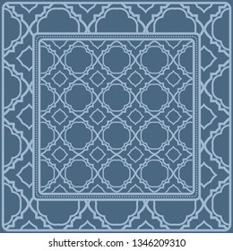 Decorative Ornament With Geometric Decoration. Symmetric Pattern . For Print Bandanna, Shawl, Tablecloth, Fabric Fashion, Scarf, Design.