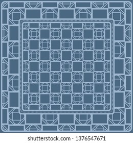 Decorative Ornament With Geometric Decoration. Symmetric Pattern . For Print Bandanna, Shawl, Tablecloth, Fabric Fashion, Scarf, Design.