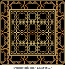 Decorative Ornament With Geometric Decoration. Symmetric Pattern . For Print Bandanna, Shawl, Tablecloth, Fabric Fashion, Scarf, Design.
