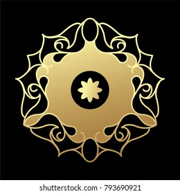 decorative ornament in golden color 