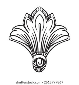 Decorative ornament hand drawing design element. Baroque scroll ornate monogram. Victorian filigree flourish swirl vignette. Vector isolated illustration for design, print, fabric, invitation, wedding