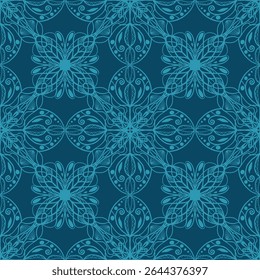 Decorative ornament. Lace motif. Floral seamless pattern. Vector illustration. Template for fabric and textile, wallpaper, packaging, interior design, printing.