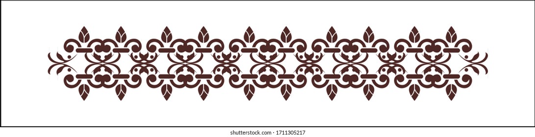 Decorative ornament line with floral elements
