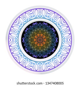 Decorative Ornament With Mandala. Home Decor Background. Vector Illustration. For Coloring Book, Greeting Card, Invitation, Tattoo. Anti-Stress Therapy Pattern