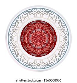 Decorative Ornament With Mandala. Home Decor Background. Vector Illustration. For Coloring Book, Greeting Card, Invitation, Tattoo. Anti-Stress Therapy Pattern