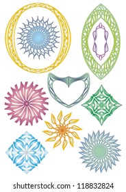 "decorative ornament oval, round, square"