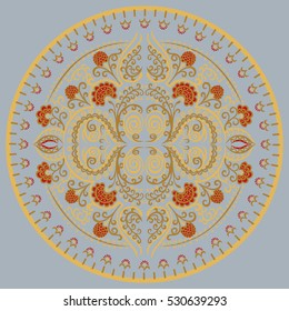 decorative ornament pattern mandala on grey background