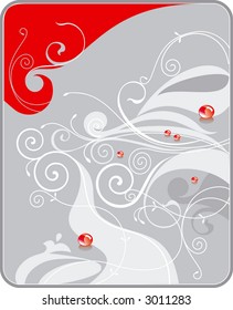 Decorative ornament with red drops