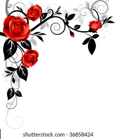 black and red rose background design