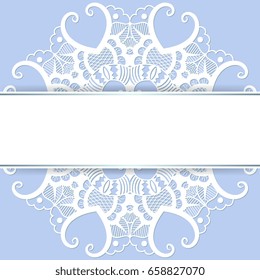 Decorative ornament with ribbon on background. Luxury template for your design. Vector illustration