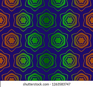 Decorative Ornament With Seamless Geometric Decoration. Symmetric Pattern . For Print Bandanna, Shawl, Tablecloth, Fabric Fashion, Scarf, Design. Vector illustration